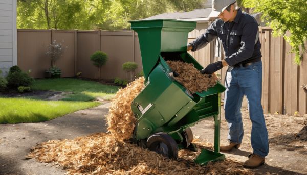 Broyage efficace des déchets verts avec un broyeur de végétaux en location
